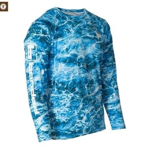 Branded Performance Adventure Shirt – Mock Neck Mossy Oak Nautical